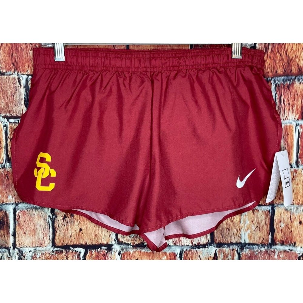 NWT USC Trojans So Cal Women’s Medium Nike Digital Fast Running Shorts Red Gold